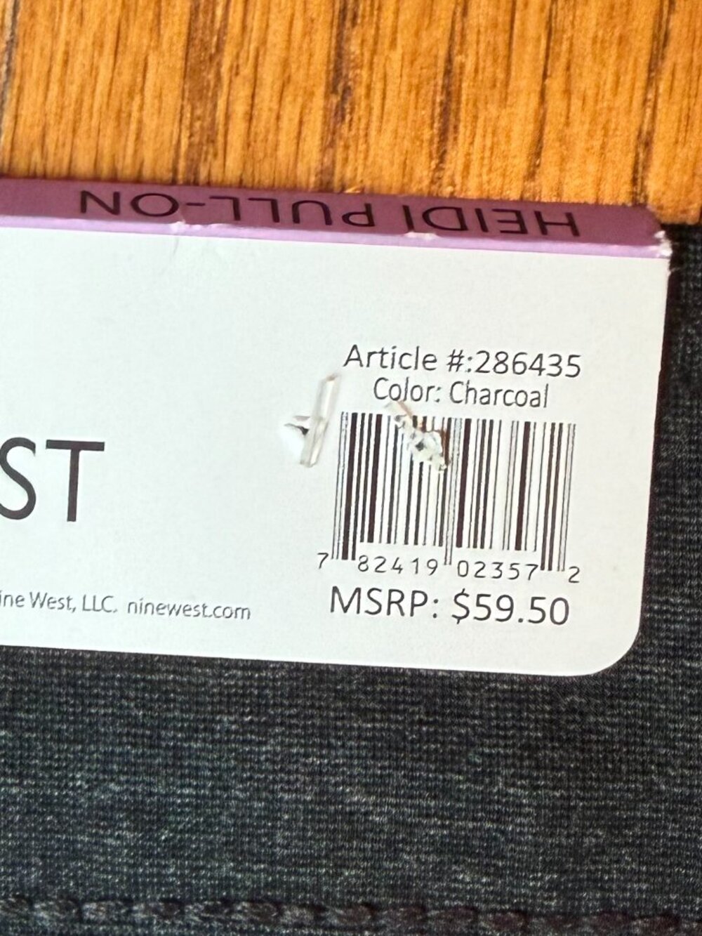 NWT Nine West Heidi Charcoal Gray Pull On Skinny Pants Sz 6 - Picture 4 of 6